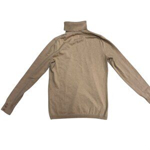 Talbots Petite P 100% Cashmere Turtleneck Sweater Tan EUC